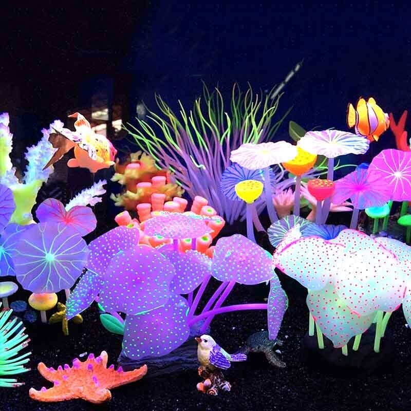 Aquarium Plant Display - Siliconen gloeiende landschapsschijnwerpers voor aquarium, kunstmatige