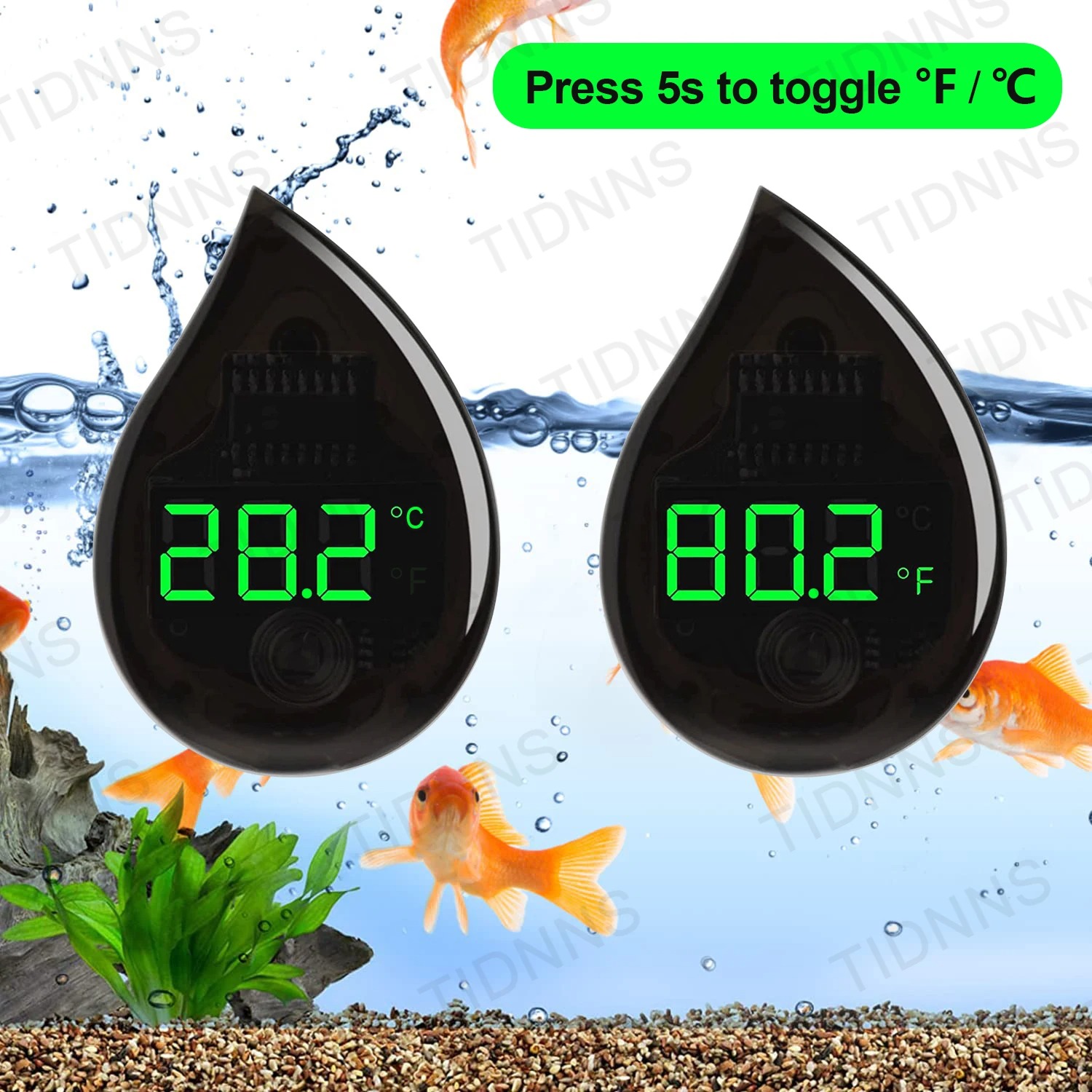 Planted Aquarium Temperature - Aquarium zelfklevende thermometer LCD digitale mini-thermometers