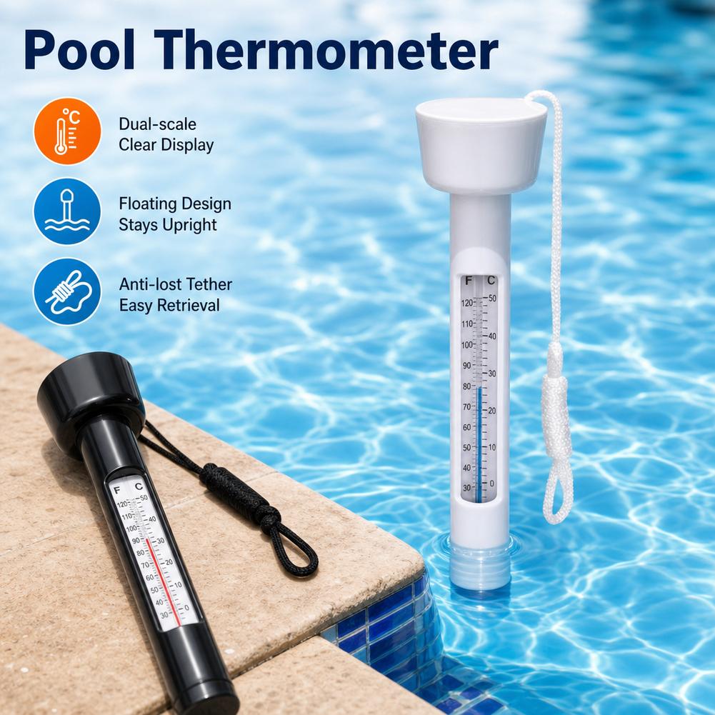 Planted Aquarium Temperature - Drijvende zwembadthermometer met koord Watertemperatuurtester Meter