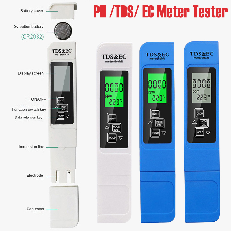 Planted Aquarium Temperature - 3 in 1 TEMP/TDS/EC Meter Tester