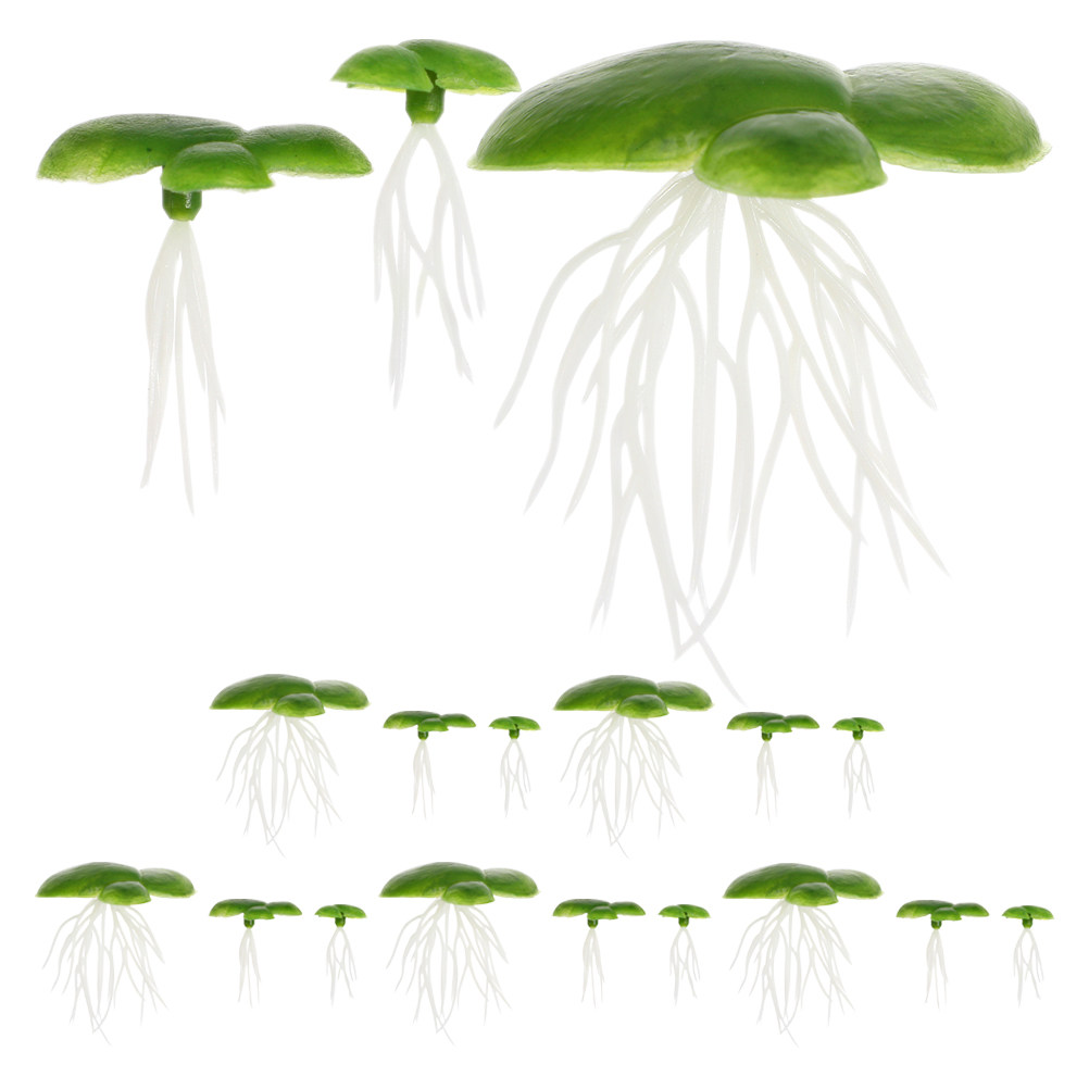 Aquarium Plant Roots - 6-pack kunstmatige drijvende waterkersenplanten met hoge