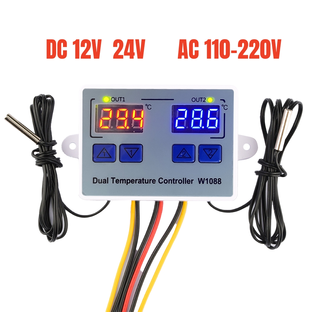 Planted Aquarium Temperature - W1088 Dual LED Digitale Temperatuursensor Meter